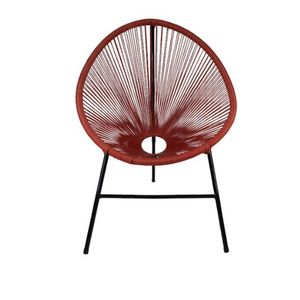 Cadeira Caribe Fibra Sintética Aço Acesse Móveis Vermelho