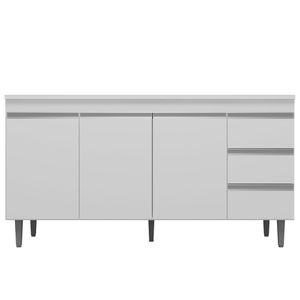Balcão Gabinete De Pia 160Cm Sem Tampo 3 Portas Branco