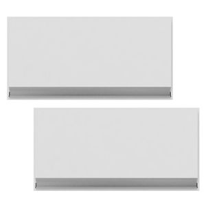 Kit 02 Armários Aéreo Geladeira Cozinha 60Cm 01 Porta Branco