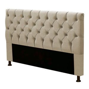 Cabeceira Cama Box Casal King Size Cristal 195Cm Linho Areia