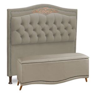 Cabeceira E Calçadeira Baú Queen Size Belize 160Cm Marfim