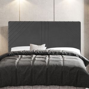 Cabeceira Cama Box Casal Lisboa 140Cm Veludo Cinza - Abmaza
