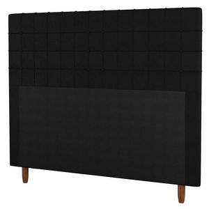 Cabeceira Cama Box Casal King Parisis 195cm Sintético Preto