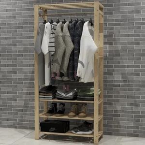 Kit Prateleiras Organizadoras Com Cabideiro Roupas Intimas