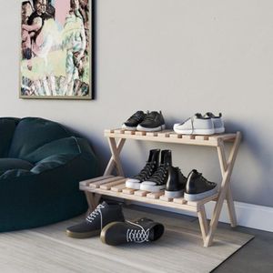 Sapateira Madeira Pinus Design Escada Dupla