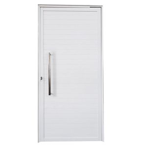 Porta Pivotante De Alumínio 210 X 120cm Com Puxador Veneza Esquadrias Bergamo Branco