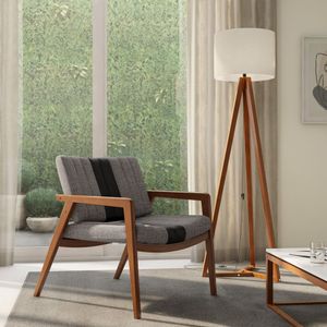 Poltrona Em Couro 104 Linhao Uxua Cinza/marrom