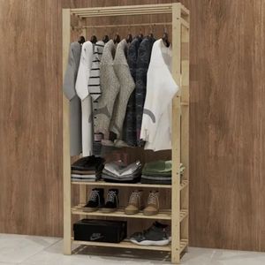 Kit Prateleiras Organizadoras Com Cabideiro Roupas Intimas
