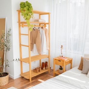 Guarda-roupa Closet Laguna 4 Prat 180ax90lx42p Em Madeira Cor Natural