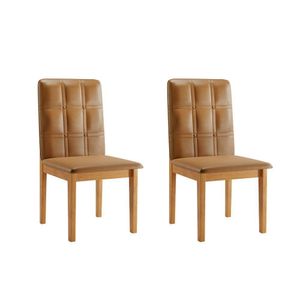Conjunto 2 Cadeiras ágata Jcm Cinamomo Couro Caramelo