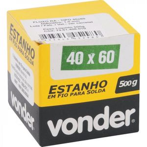 Estanho Em Fio 10 Mm 40 X 60 Com 500 G Vonder