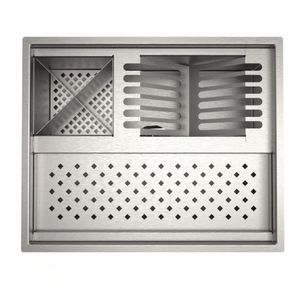 Calha P/ 48 Cm Inox Quadrada Premium Pia Gourmet