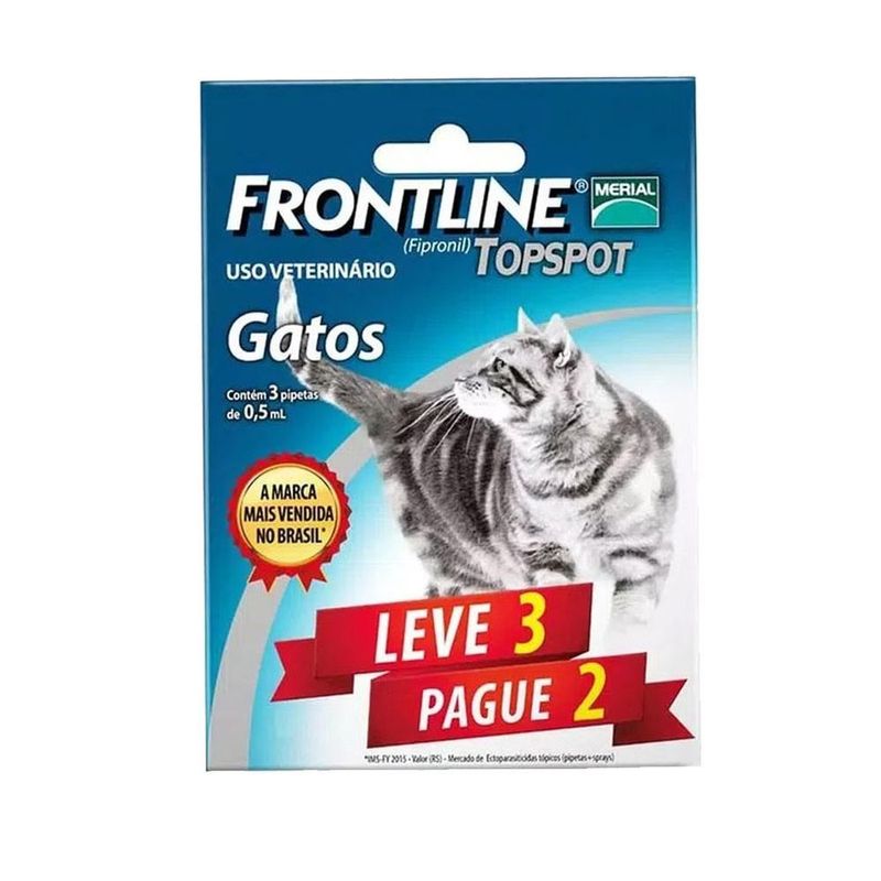 Combo Frontline Top Spot Gatos 3 Pipetas Antipulgas - WebContinental