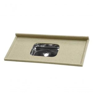 Pia Cozinha Roralit 120 X 55cm Cuba Inox Travertino