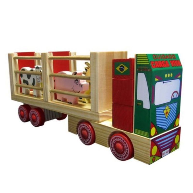 Caminhão Brinquedo De Madeira Caminhão Boiadeiro Carimbras