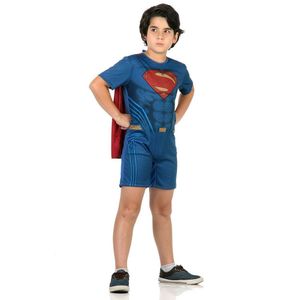 Fantasia Infantil - Super Homem Curto Liga Da Justiça - Tamanho M (6 A 8 Anos) - 10893 - Sulamericana