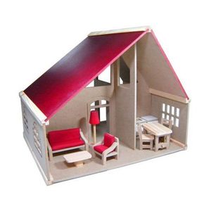 Casinha De Boneca Suíça Com Móveis - Madeira - Bohney