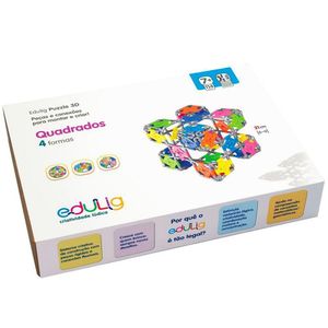 Quebra-cabeça Puzzle 3d Quadrados 4 Formas
