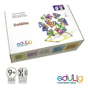 Quebra-cabeça Puzzle 3d Satélite - 225 Peças E Conexões
