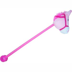 Cavalo De Pelúcia Com Som E Rodas - Rosa - Lovely Toys