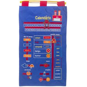 Calendário Bordado PortuguêsAntialérgico72 CmCas Brinquedos