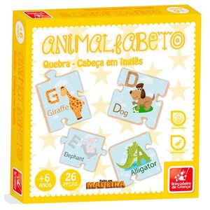 Quebra Cabeça Animalfabeto Inglês - 8122 - Brincadeira De Criança