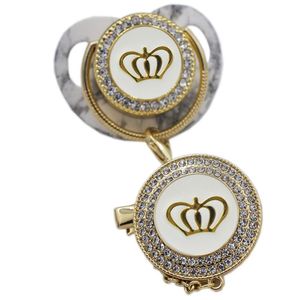 Chupeta Luxo Coroa Com Clipes De Corrente Bling Gpk454-03