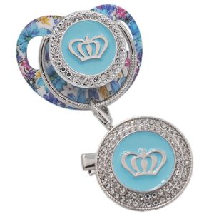 Chupeta Luxo Coroa Com Clipes De Corrente Bling Gpk454-01