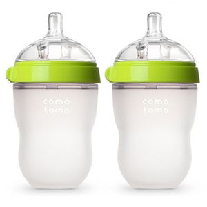 Mamadeira De Silicone Bebê Verde Rosa 2green 250ml
