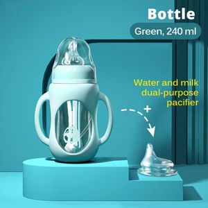 Mamadeira De Vidro Dupla Green 240ml Cup Head