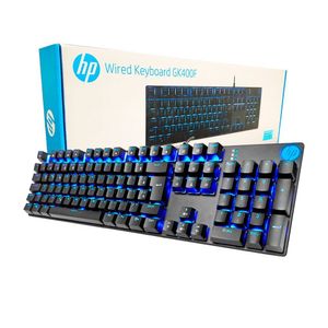 Teclado Mecânico Gamer Hp Gk400F Usb Led Azul Switch Blue