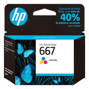 Cartucho De Tinta Hp 667, Colorido - 3Ym78Ab