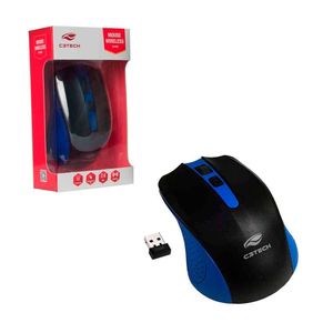 Mouse C3tech M-w20bl, Wireless, 1000 Dpi, Azul E Preto