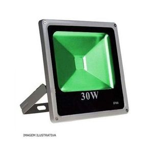Refletor Led 30w Bivolt Verde Xl Power