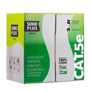 Cabo De Rede 305m Cat5e U Utp Cmx Sohoplus 4p 24 Awg Azul