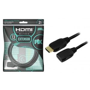 Cabo Extensor Hdmi 2 Metros 4k Hdr 19p Preto Pix 018 9420