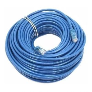 Cabo De Rede 20 Metros Ethernet Lan Rj45 Cftv Azul C/ 20Mts