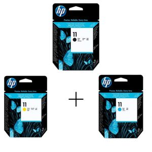 Cabeça De Impressão Hp 11 Kit C4810a / C4811a / C4813a - Preto Azul E Amarelo - 3 Cores