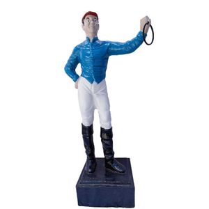 Boneco Jockey Pintado Ferro Fundido Pronto Artes
