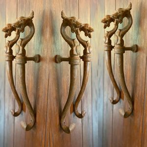 Puxador Cavalo Marinho 6un Ferro Fundido Pronto Artes