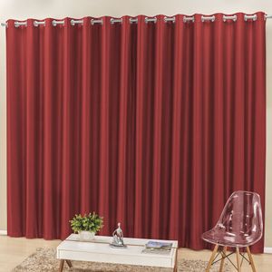 Cortina Madri Para Varão Tecido Semi Blackout 4,00M X 2,50M - Vermelho
