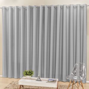 Cortina Madri Para Varão Tecido Semi Blackout 2,00M X 1,70M - Cinza