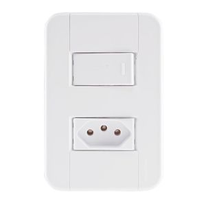 Conjunto 4x2 Com 1 Interruptor Simples 10 A 250 V E 1 Tomada 2p+t 10 A 250 V Tablet Bran