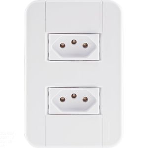 Conjunto 4x2 Com 2 Tomadas 2p+t 10 A 250 V Tramontina Tablet Branco Tramontina