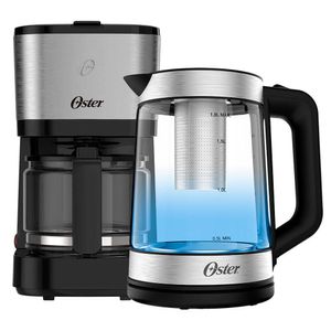 Kit Chaleira Elétrica Oster E Cafeteira Inox Compacta 220v