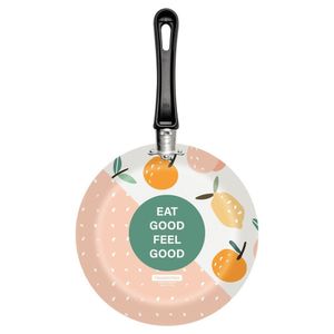 Frigideira Vivacor 24cm 1,2l Em Alumínio Antiaderente Externo Silicone Estampado Salmão