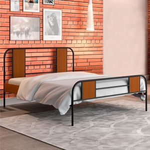 Cama Casal Industrial Magali Preto Canela