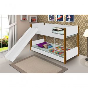 Beliche Infantil Branco E Mel Com Escorregador