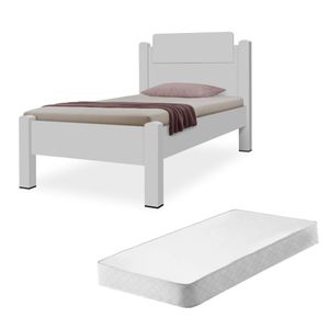 Cama Solteiro Pedro Branco Com Colchão