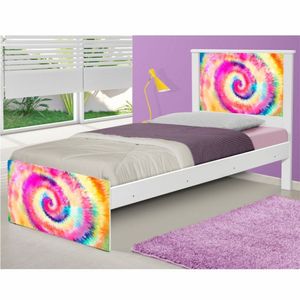 Cama Solteiro Adesivada Tie Dye Com Colchão